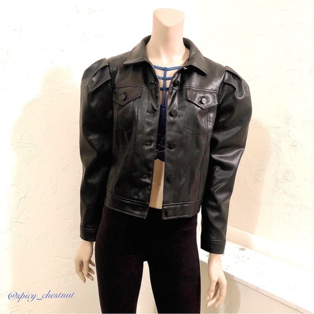 NWT Express Lightweight Puffer Sleeve Black Jacket ~ Size XS